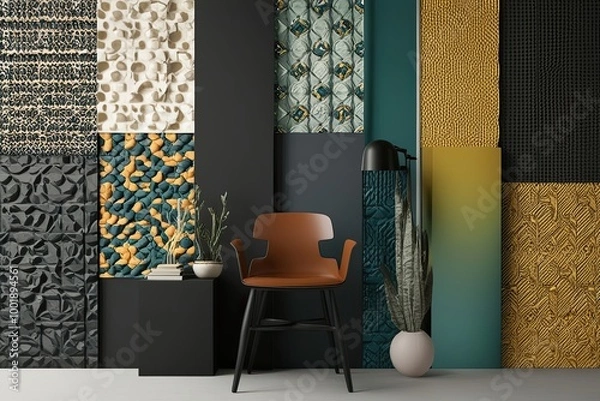 Fototapeta Creative 3D Backdrop Design with Unique Patterns and Striking Textures