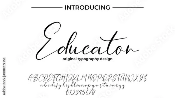 Fototapeta Educator Font Stylish brush painted an uppercase vector letters, alphabet, typeface