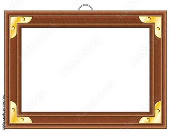 Obraz Wooden Frame with Brass Elements