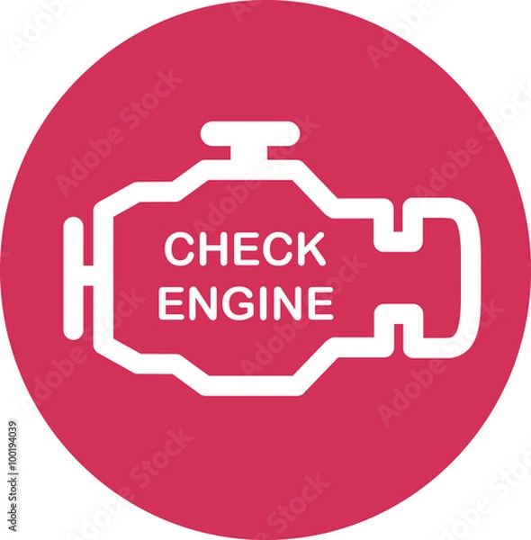 Fototapeta Engine. Single flat icon on the circle.
