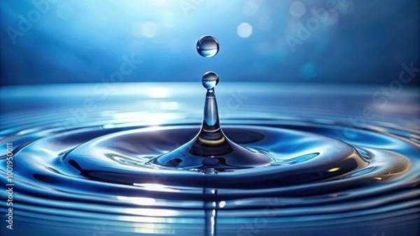 Fototapeta Isolated water drops on background, water, drops, isolated,background, close-up, macro, clear, purity, liquid, wet