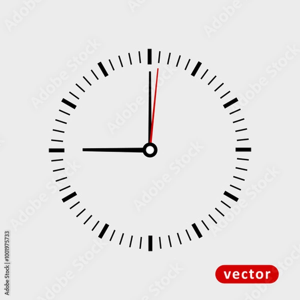 Fototapeta Classic and simple clock icon vector 