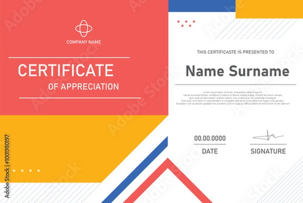 Obraz Flat modern certificate template.eps