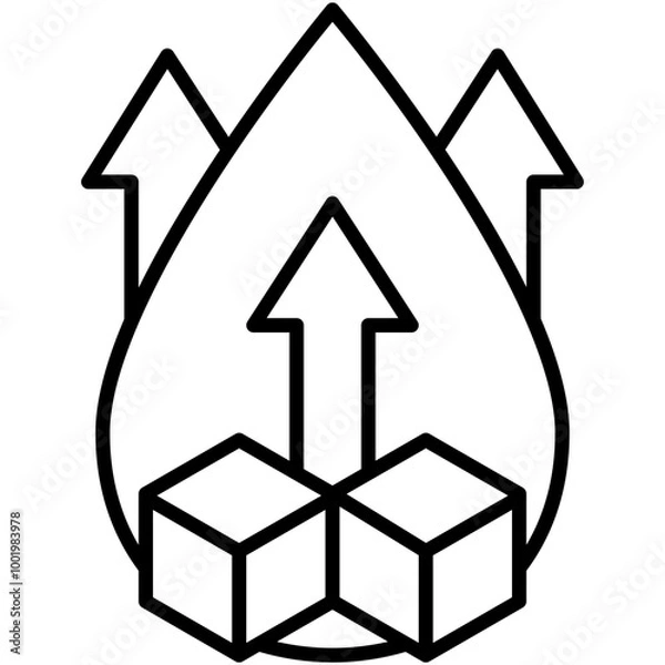 Fototapeta Hyperglycemia Icon. Blood Vessel Disease Pictogram Graphic Illustration. Isolated Simple Line Icon For Infographic, App and Web Button.
