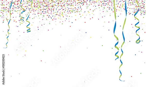 Fototapeta Konfetti & Luftschlangen Hintergrund