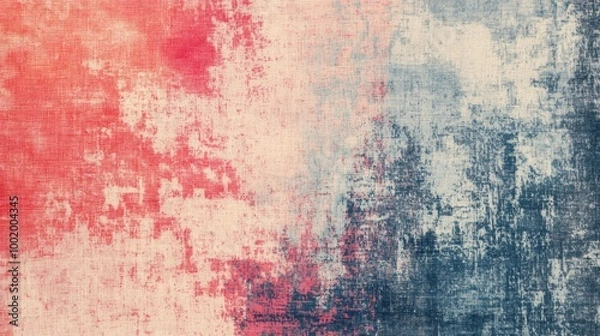 Fototapeta Abstract Textured Canvas: Red, Blue, and Beige Hues 