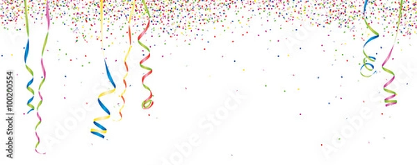 Fototapeta Konfetti & Luftschlangen Hintergrund