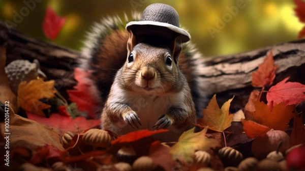 Obraz 搞怪的森林松鼠