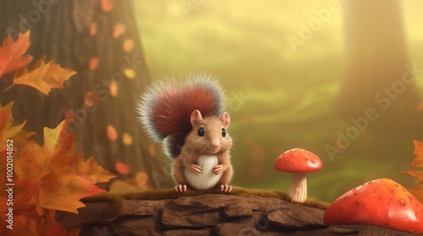 Obraz 搞怪的森林松鼠