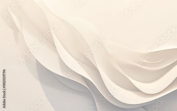 Fototapeta Abstract white and beige flowing fabric texture background with a minimalist feel.