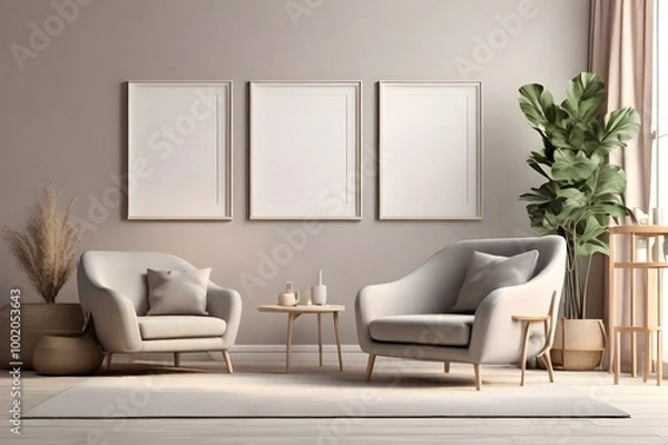 Fototapeta modern living room with armchair