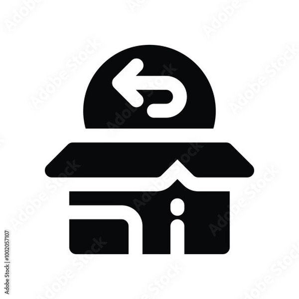 Fototapeta shopping return icon. vector glyph icon for your website, mobile, presentation, and logo design.