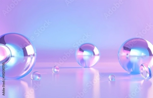 Fototapeta Three-dimensional holographic background with smooth color transitions. Looks great in minimalist poster and website design.