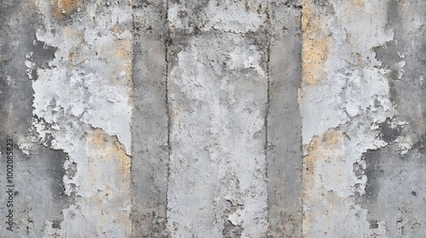 Fototapeta Worn and Weathered Concrete Wall with Cracks
