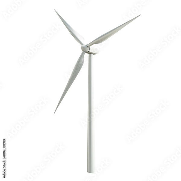 Fototapeta industrial wind turbine isolated on white transparent background