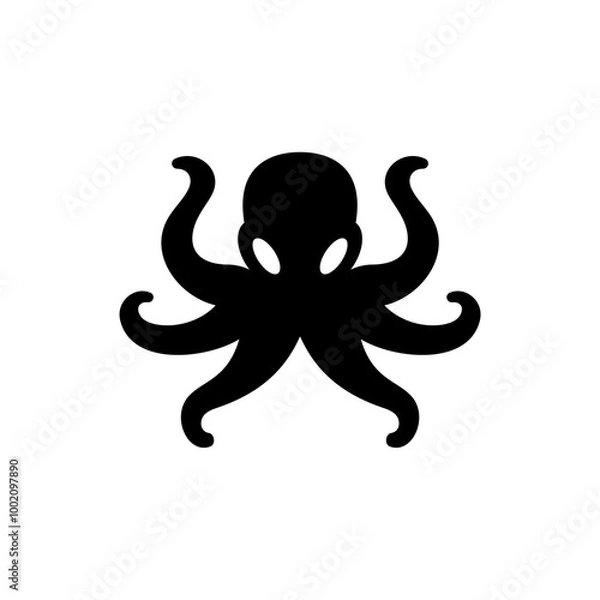 Obraz silhouette octopus logo icon vector