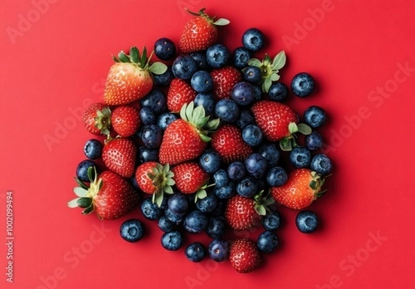 Obraz Fresh Strawberries and Blueberries
