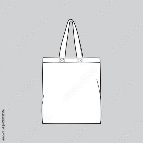 Obraz Blank white tote bag isolated on grey background 