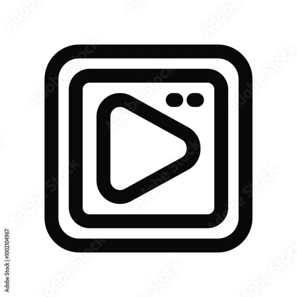 Fototapeta play icon. vector line icon for your website, mobile, presentation, and logo design.