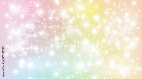 Fototapeta Pastel colored background with bokeh lights and stars sparkling
