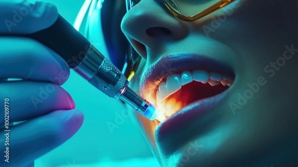 Obraz Modern Dentist Using Laser Technology