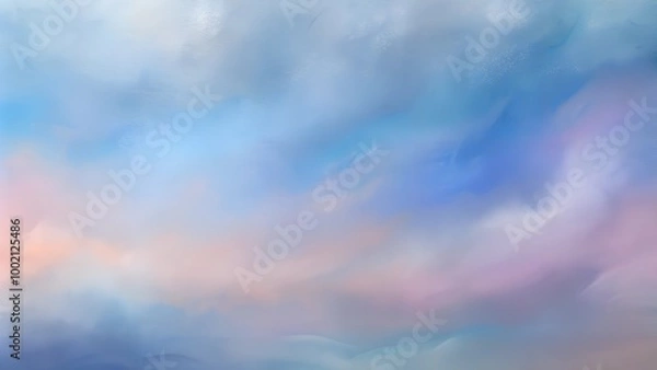 Fototapeta Soft pastel abstract sky with gentle pink and blue hues, copy space