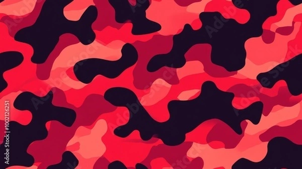 Obraz simple camouflage pattern vector in red, simplified flat camo patterns, and camo textures
