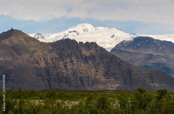Obraz Campsite in Skaftafell Nature preserve in Iceland