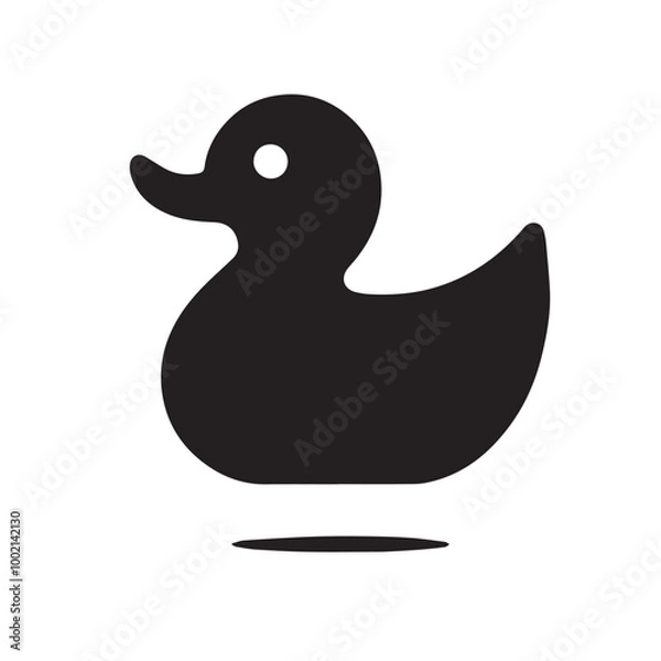 Fototapeta Rubber Duck silhouette - vector  of Rubber Duck - black and white duck rubber 