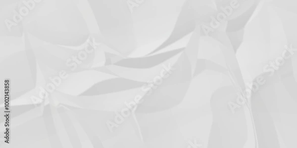Fototapeta Empty White wrinkly backdrop paper background. panorama grunge wrinkly paper texture background, crumpled pattern texture. paper crumpled texture. white fabric crushed textured crumpled.