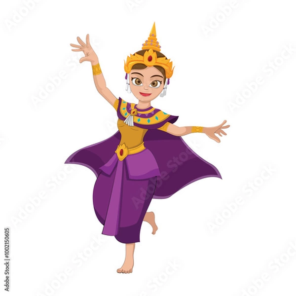 Obraz Traditional Thai Dance Character Isolate vector