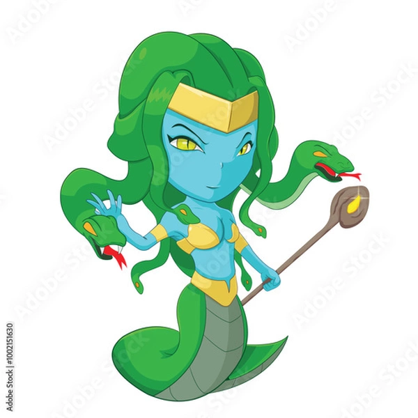 Obraz Medusa Monster Cartoon Character Isolate Vector