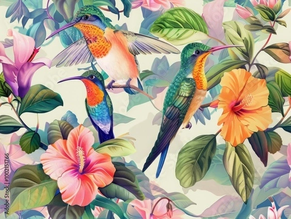 Fototapeta Vibrant Elegant Dream Art Pattern: High-Resolution Seamless Pattern for Premium Designs-Perfect for Print and Web