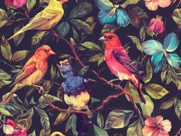 Fototapeta Vibrant Elegant Dream Art Pattern: High-Resolution Seamless Pattern for Premium Designs-Perfect for Print and Web