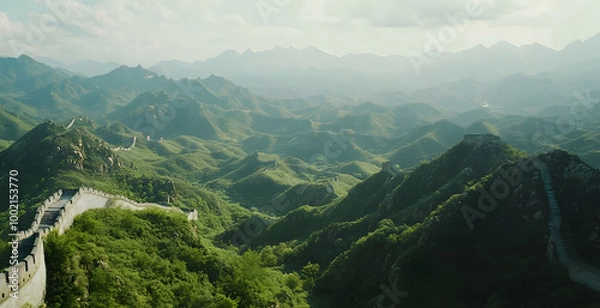 Fototapeta The Great Wall of China: A View of History