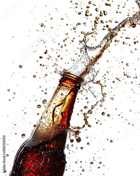 Obraz Energetic Cola Splash: Bubbles in Air