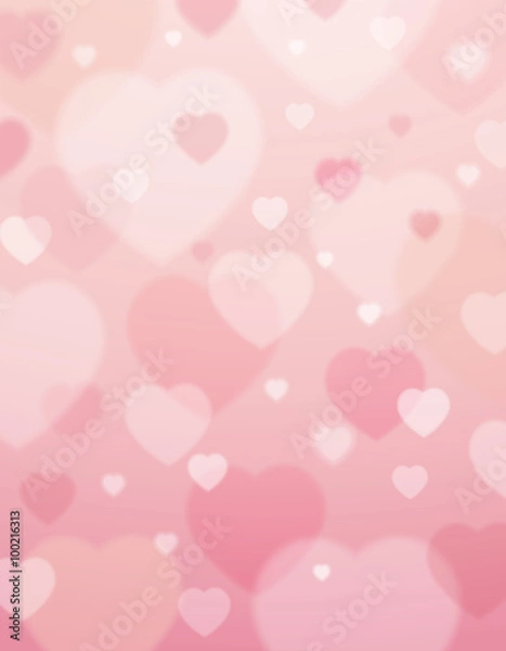 Obraz różowe tło z valentine serca, wektor