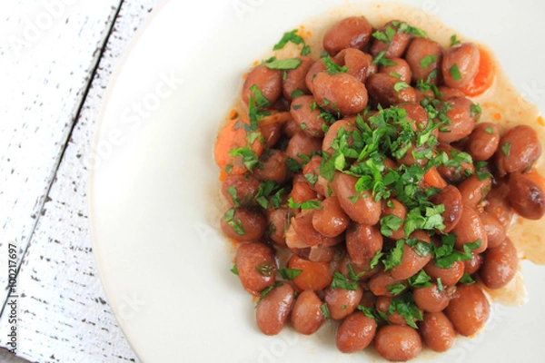 Obraz Cooked Kidney Beans, Barbunya Turkish Food