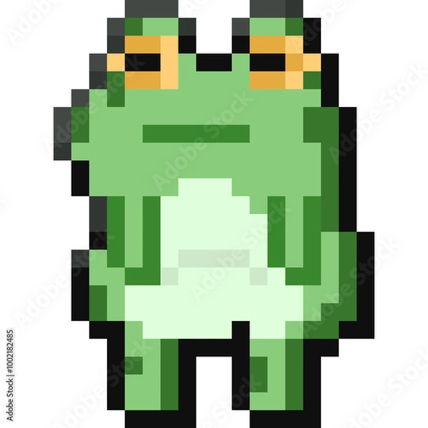 Obraz Pixel Cartoon Green Frog Character