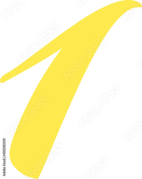 Fototapeta Yellow Handwrite Number 1 Type Vector Illustration