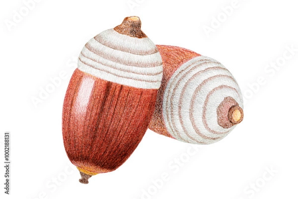 Obraz 色鉛筆で描いたドングリ