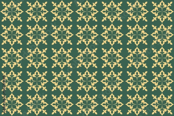 Fototapeta Oreintal Flora Damask Seamless pattern  embroidery, Indian style.  art ornament print.Design for carpet, cover,wallpaper, wrapping, fabric, clothing  , seamless pattern