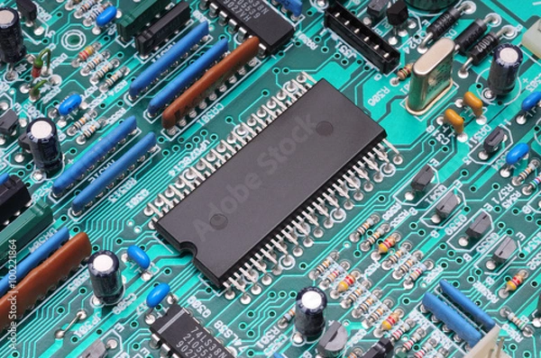 Fototapeta Processor board. Macro photo