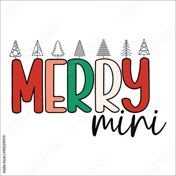 Fototapeta Merry Mama Mini SVG PNG, Mama Mini Matching Christmas Shirt SVG, Mommy and Me Christmas Sweatshirt Svg, Mama and Me Christmas Sublimation