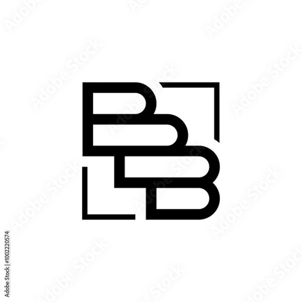 Obraz initial three letter bbb  square outline logo
