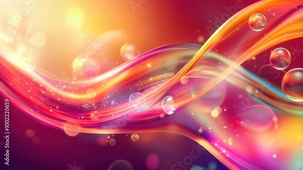 Fototapeta Lively abstract soap bubble background with swirling bold colors and dynamic reflections, perfect for a vibrant design.