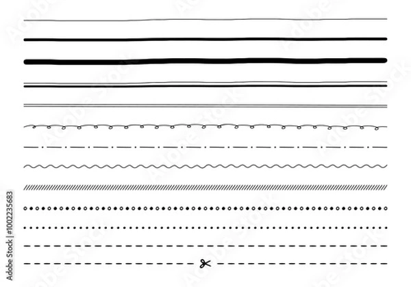 Obraz 手書きのいろいろなタイトル線セット
