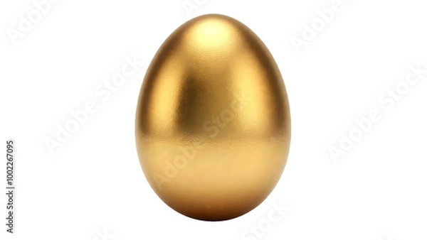 Fototapeta Golden Egg on White Background for Creative Projects