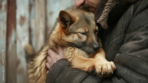 Obraz stray animals and people