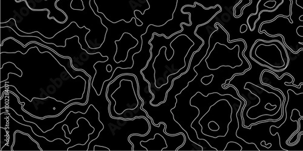 Fototapeta White topography topology texture wavy contour map texture design graphics old map texture smooth curved lines abstract background design wallpaper for desktop